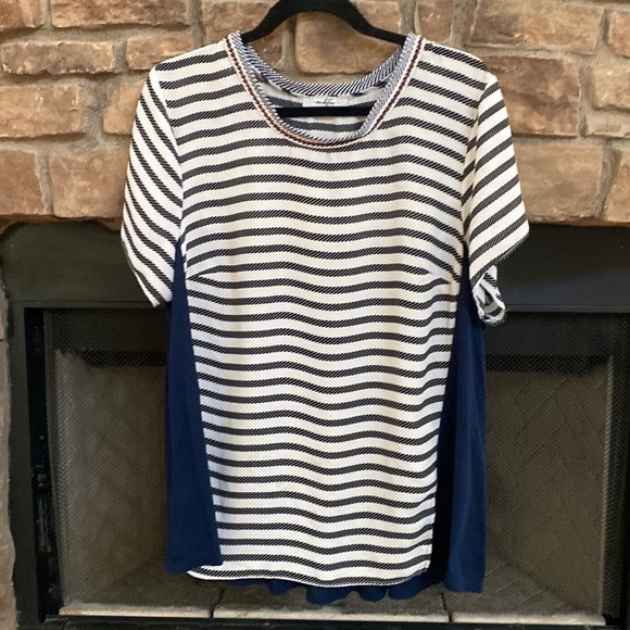 Moa Moa XL red, white, and blue sheer top. Sheer material. - Picture 1 of 7